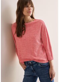 Cecil Damen 3/4 Arm-Pullover, orange, casual, Gr. XL, meliert, Strick, Obermaterial: 72% Polyester, 27% Viskose, 1% Elasthan, Pullover, mit