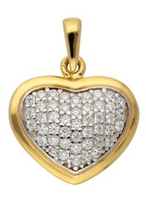 Adelia´s ADELIA ́S Damen Ketten-Anhänger "333 Gold Anhänger Herz", Gold, gold, Gold, Schmuckanhänger, mit Zirkonia Goldschmuck für Damen