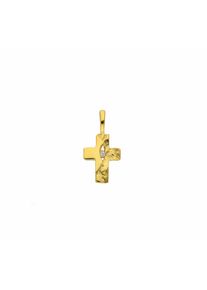 Adelia´s ADELIA ́S Damen Kreuzkette "Halskette - Kreuzkette mit Kreuz Anhänger mit Zirkonia aus 585", Gelbgold 585-Gold, gold, Gelbgold 585, Gold, Halsketten,