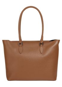 CLUTY Damen Shopper, braun, Leder, unifarben, leicht glänzend, Taschen, echt Leder, Made in Italy