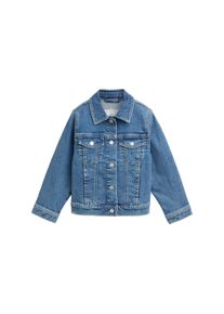 Tom Tailor Mädchen Jeansjacke, blau, casual, Gr. 92, Denim/Jeans, Obermaterial: 99% Baumwolle, 1% Elasthan, Jacken, mit Kentkragen und Knopfleiste
