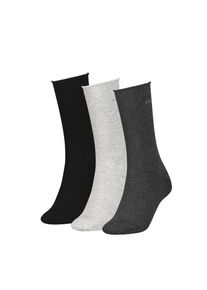 Damen Socken "CK WOMEN SOCK 3P ROLL TOP", Calvin Klein Jeans, grau, Baumwollmischung, Socken, Mit kleinem Rollrand, Einheitsgröße passend von Gr.