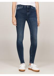 Tommy Jeans Damen Skinny-fit-Jeans "Nora Mid Rise Skinny Fit", blau, casual, Gr. 25, unifarben, Denim/Jeans, Obermaterial: 98% Baumwolle, 2%