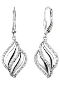 Jobo Damen Paar Ohrhänger, Silber 925 (Sterlingsilber), silber, Silber 925 (Sterlingsilber), Ohrringe, 925 Silber mit 86 Zirkonia