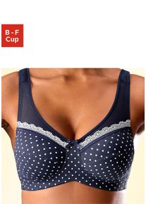 Nuance Damen Entlastungs-BH, Gr. 80, blau, Microtouch, Spitze, Obermaterial: 90% Polyamid, 10% Elasthan, klassisch, BHs, ohne Bügel in süßer