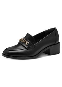 Tamaris Damen Pumps, Gr. 38, schwarz, Leder, unifarben, klassisch, Schuhe, Blockabsatz, Slipper, Schlupfschuh, Halbschuh, Touch It-Ausstattung