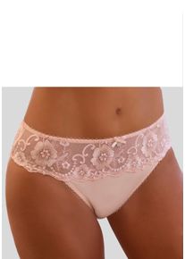 Lascana Damen Bikinislip "Wanda", Gr. 52, beige, Microtouch, Spitze, Obermaterial: 80% Polyamid, 12% Polyester, 8% Elasthan, Unterhosen, mit