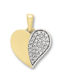 ONE ELEMENT Damen Ketten-Anhänger "Zirkonia Herz Herz Anhänger aus 333 Gelbgold", Gelbgold 333-Gold, gold, Gelbgold 333, Gold, Schmuckanhänger,