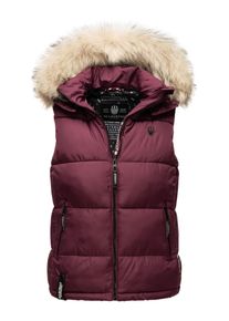 Marikoo Damen Steppweste "Eisflöckchen", rot, Gr. S, Obermaterial: 100% Polyester / Innenmaterial: 100% Polyester / Kunstfell: 90% Polyacryl, 10%
