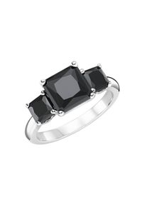 Damen Silberring "mit Zirkonia Steinen, Silber 925", 52, Silber 925 (Sterlingsilber), schwarz, Giorgio Martello MILANO, Silber 925 (Sterlingsilber),