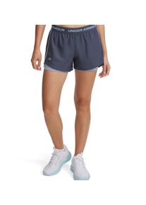 Under Armour Damen 2-in-1-Shorts "TECH"downpour gray, harbor blau, harbor blau, sportlich, Gr. XL, Obermaterial: 100% Polyester, Hosen