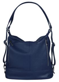 Samantha Look Cityrucksack, blau, Rindsleder, Leder, casual, Rucksäcke, echt Leder, Made in Italy