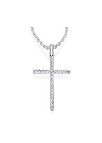 ONE ELEMENT Damen Ketten-Anhänger "0,10 ct Diamant Brillant Anhänger aus 585 Weißgold", 0,1 ct mit Diamant, Weißgold 585-Gold-Diamanten, silber,