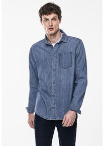 Street One MEN Herren Jeanshemd, blau, casual, Gr. XXL, unifarben, Web, 100% Baumwolle, Hemden, aus reiner Baumwolle