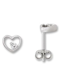 ONE ELEMENT Damen Paar Ohrhänger "Zirkonia Herz Ohrringe Ohrstecker aus 925 Silber", Damen, Silber 925 (Sterlingsilber), silber, Silber 925