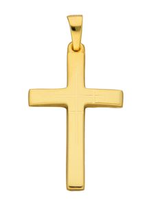 Adelia´s ADELIA ́S Damen Ketten-Anhänger "585 Gold Kreuz Anhänger", Gold, gold, Gold, Schmuckanhänger, Goldschmuck für Damen & Herren