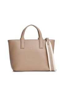 Tommy Hilfiger Damen Henkeltasche "TH LOGOTAPE MINI TOTE", grau, Lederimitat, unifarben, Taschen, Damen Umhängetasche, Schultertasche mit doppeltem