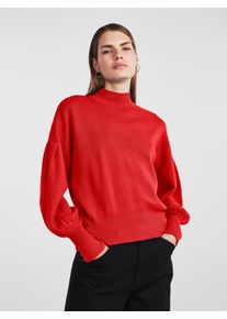 Y.A.S Damen Strickpullover "YASFONNY LS KNIT PULLOVER S. NOOS", rot, modisch, Gr. XXL, unifarben, Strick, Obermaterial: 72% Viskose, 28% Polyester,