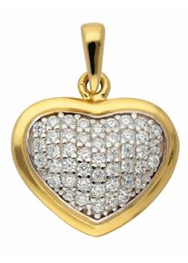 Adelia´s ADELIA ́S Damen Ketten-Anhänger "333 Gold Anhänger Herz mit Zirkonia", Gold, gold, Gold, Schmuckanhänger, 333 Gold mit Zirkonia Goldschmuck für Damen