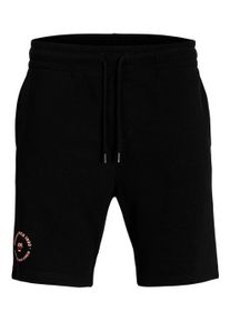 Jack & Jones JACK & JONES Herren Sweatshorts "JPSTGORDON JJSIMON SWEAT SHORTS NAF", schwarz, modisch, Gr. S, bedruckt, Web, Obermaterial: 60% Baumwolle, 40%