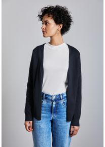Street One Damen Cardigan, blau, casual, Gr. 46, unifarben, Stoff, 70% Viskose, 30% Nylon, Strickjacken, im Lagen-Look