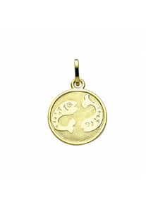 Adelia´s ADELIA ́S Damen Ketten-Anhänger "Damen & Herren 333 Gold Sternzeichen Anhänger Fisch Ø 11,8 mm", Damen, Fische, Gelbgold 333-Gold, gold, Gelbgold 333,