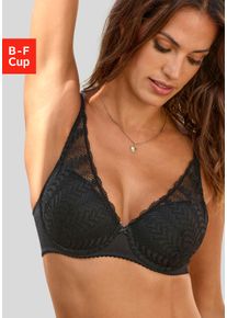 Lascana Damen Schalen-BH "Amira", Gr. 70, schwarz, Microtouch, Spitze, Spacer, Obermaterial: 89% Polyamid, 11% Elasthan, feminin, BHs, mit