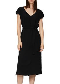 QS Damen Sommerkleid, schwarz, casual, Gr. 36, unifarben, Jersey, Obermaterial: 100% Polyester, Kleider, mit Bindeband