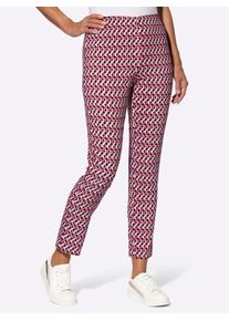 Inspirationen Damen Webhose, rot, Gr. 40, gemustert, mehrfarbig, bedruckt, 78% Viskose, 19% Polyamid, 3% Elasthan, Hosen