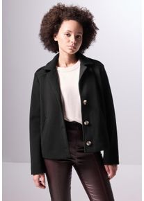 Damen Kurzjacke, schwarz, casual, Gr. 44, STREET ONE STUDIO, unifarben, Stoff, Obermaterial: 90% Polyester, 10% Viskose; Futter: 100% Polyester,