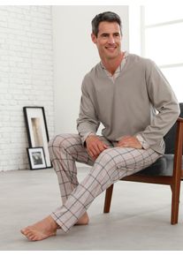 Götting GÖTTING Herren Schlafanzug, Gr. 52, grau, 100% Baumwolle, Homewear-Sets