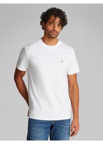 Herren Rundhalsshirt "WOVEN LABEL REGULAR TEE", weiß, casual, Gr. XXL, Calvin Klein Jeans, unifarben, Single Jersey, Obermaterial: 100% Baumwolle,