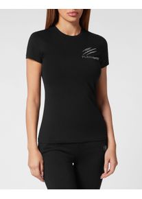 Plein Sport Damen T-Shirt "T-Shirt Slim Fit", schwarz, Gr. L, Obermaterial: 100% Baumwolle, Shirts