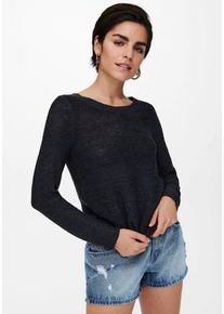 Only Damen Strickpullover "ONLGEENA XO L/S PULLOVER KNT NOOS", blau, casual, Gr. S, unifarben, Strick, Obermaterial: 65% Polyacryl, 35% Polyamid,