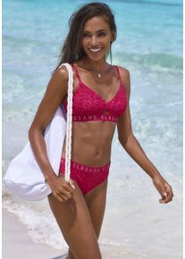 ELBSAND Damen Bustier-Bikini, rot, Gr. 34, Recycling-Polyamid, Bikini-Sets, mit Markenschriftzug