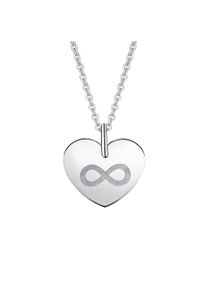 ONE ELEMENT Damen Ketten-Anhänger "Herz Herz", Weißgold 333-Gold, silber, Weißgold 333, Gold, Schmuckanhänger, mit Gravur unendlich Herz Anhänger –
