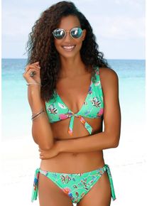 Sunseeker Damen Triangel-Bikini-Top "Jam", bunt, Gr. 34, bedruckt, floral, Microfaser, Bikini-Oberteile, mit Zierschleife