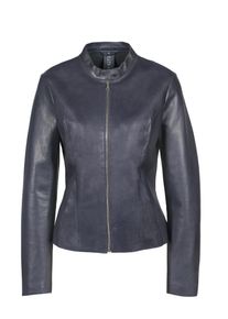 Freaky Nation Damen Lederjacke "Smoothly-FN", blau, Gr. M, Oberstoff: 100% Leder; Futter: 100% Baumwolle, Jacken