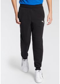Puma Kinder Jogginghose "ESS+ LOGO LAB CAT SWEATPANTS FL CL B", schwarz, sportlich, Gr. 128, bedruckt, Fleece, Obermaterial: 66% Baumwolle, 34%