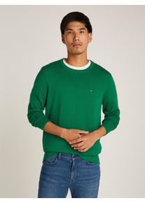Tommy Hilfiger Herren Rundhalspullover "ESSENTIAL COTTON CREW NECK", grün, casual, Gr. S, Strick, Obermaterial: 100% Baumwolle, Pullover