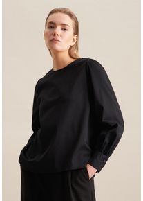 Seidensticker Damen Shirtbluse "Schwarze Rose", schwarz, Gr. 40, unifarben, 97% Baumwolle 3% Elastan, Blusen, Langarm Rundhals Uni