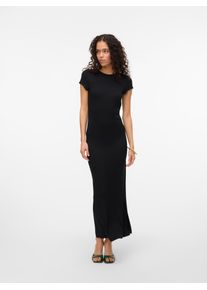 Véro Moda VERO MODA Damen Maxikleid "VMSAANVI SS O-NECK ANKLE DRESS VMA NOOS", schwarz, modisch, Gr. L, unifarben, Jersey, Obermaterial: 95% Viskose, 5%
