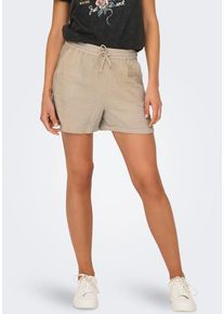 Only Damen Shorts "ONLTHYRA SHORTS NOOS WVN", braun, casual, Gr. L, unifarben, Web, Obermaterial: 100% Baumwolle, Hosen