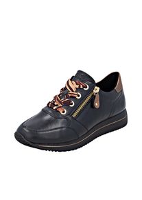 Remonte Damen Keilsneaker, Gr. 38, gold, Leder, Lederimitat, unifarben mit Farbeinsatz, sportlich, Schuhe, Schnürschuh, Halbschuh, Freizeitschuh mit