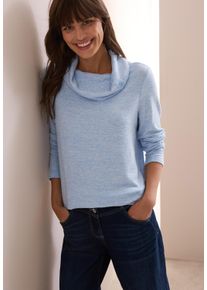 Cecil Damen Strickpullover, blau, casual, Gr. L, meliert, Strick, Obermaterial: 71% Viskose, 26% Polyester, 3% Elasthan, Pullover, in Melange-Optik