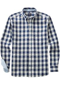 OLYMP Herren Langarmhemd "Casual", blau, casual, Gr. XXL, kariert, Web, Obermaterial: 100% Baumwolle, Hemden