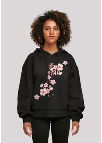 F4NT4STIC Damen Kapuzenpullover "Kirschblüten Asien", schwarz, casual, Gr. XS, Obermaterial: 100% Baumwolle, Pullover, Print