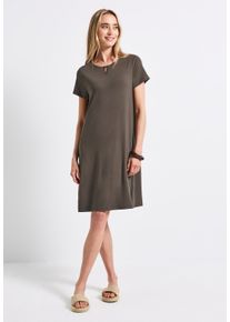 Street One Damen Sommerkleidnomad braun, casual, Gr. 46, unifarben, Stoff, 95% Viskose, 5% Elasthan, Kleider, soft und trageangenehm