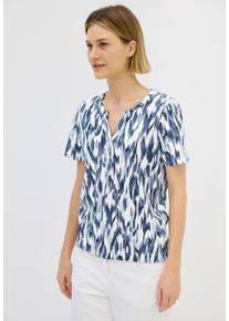 Cecil Damen Print-Shirt, weiß, casual, Gr. M, bedruckt, Web, 100% Baumwolle, Shirts, 2in1 Optik
