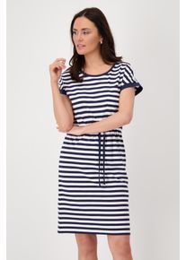 monari Damen Shirtkleid, blau, modisch, Gr. 38, gemustert, mehrfarbig, gestreift, Web, Obermaterial: 50% Baumwolle, 50% Modal, Kleider, mit Streifen